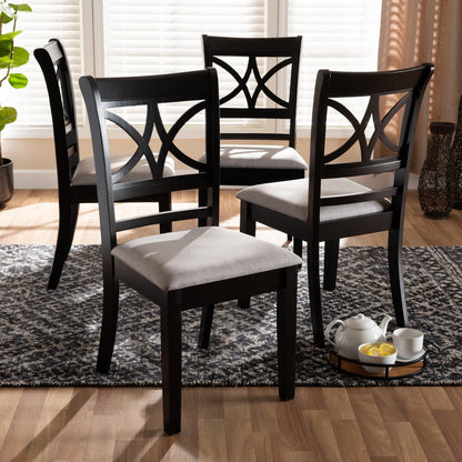 Baxton Studio - Clarke Set of 4 Dining Chairs in Grey/Espresso Brown - RH329C-Grey/Dark Brown-DC-4PK view 5