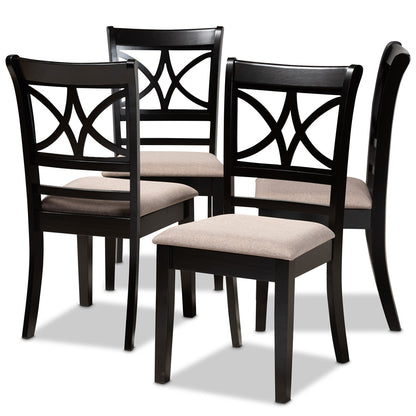 Baxton Studio - Clarke Set of 4 Dining Chairs in Sand/Espresso Brown - RH329C-Sand/Dark Brown-DC-4PK view 1