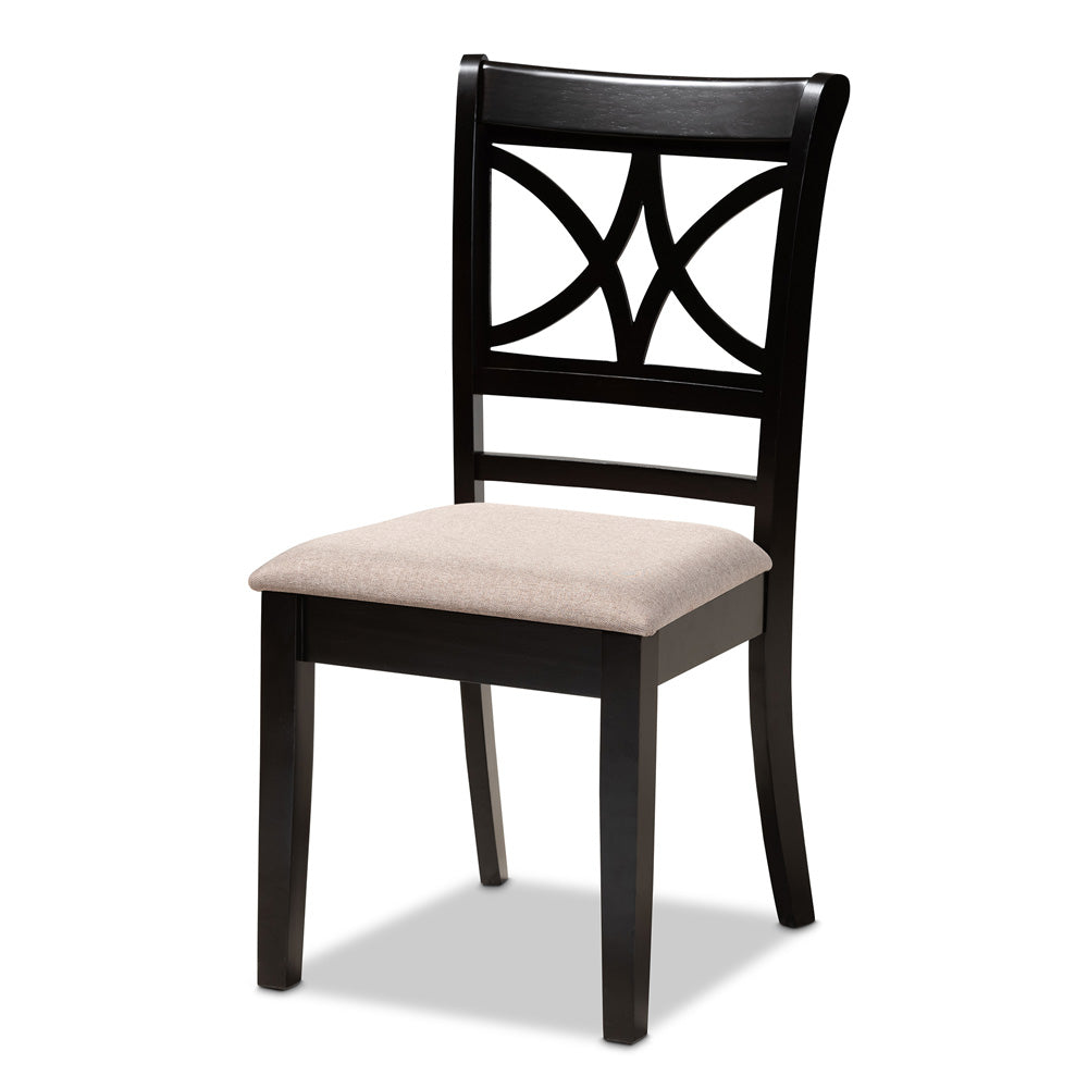 Baxton Studio - Clarke Set of 4 Dining Chairs in Sand/Espresso Brown - RH329C-Sand/Dark Brown-DC-4PK view 2