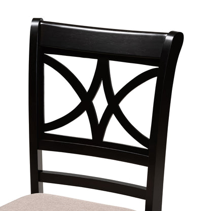 Baxton Studio - Clarke Set of 4 Dining Chairs in Sand/Espresso Brown - RH329C-Sand/Dark Brown-DC-4PK view 3