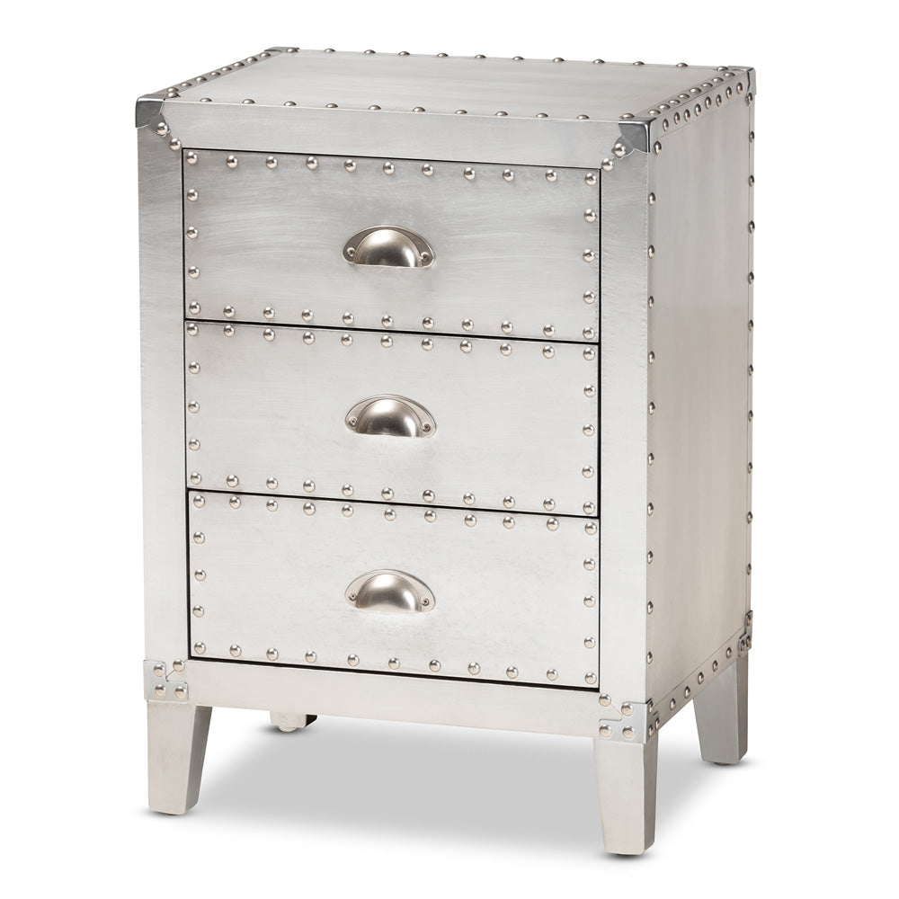 Baxton Studio - Claude End Table in Silver - LD18B056-Silver-ET view 1