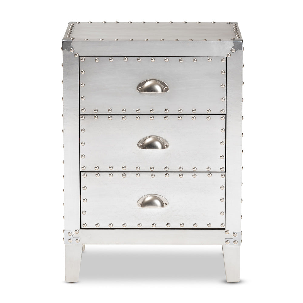 Baxton Studio - Claude End Table in Silver - LD18B056-Silver-ET view 3