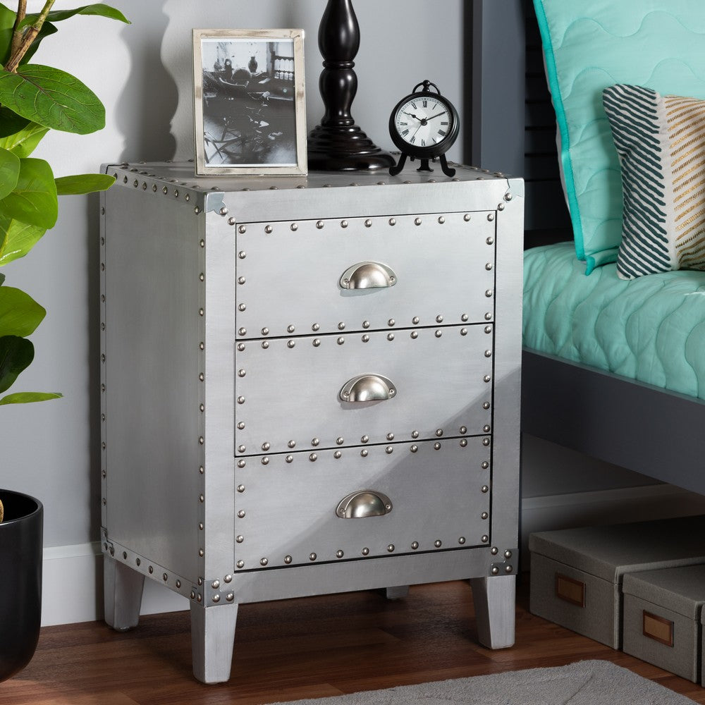 Baxton Studio - Claude End Table in Silver - LD18B056-Silver-ET view 7