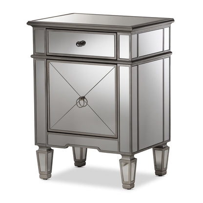 Baxton Studio - Claudia End Table in "Silver" Mirrored - RS2403 view 1