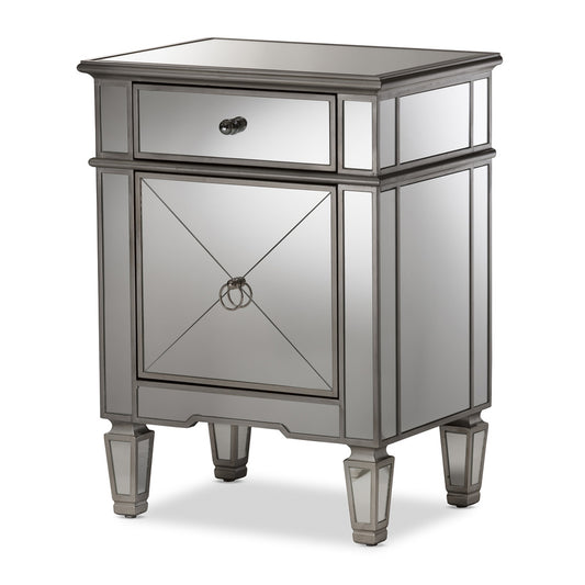 Baxton Studio - Claudia End Table in "Silver" Mirrored - RS2403 view 1