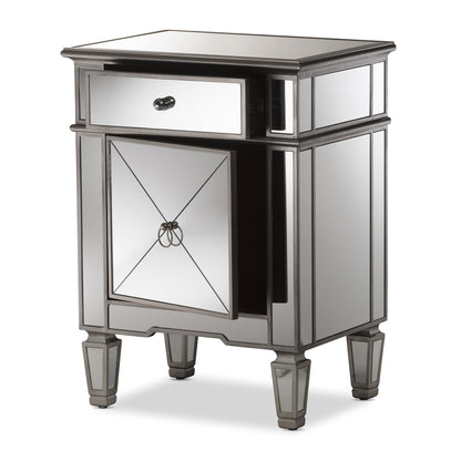 Baxton Studio - Claudia End Table in "Silver" Mirrored - RS2403 view 2