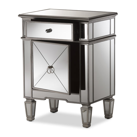 Baxton Studio - Claudia End Table in "Silver" Mirrored - RS2403 view 2