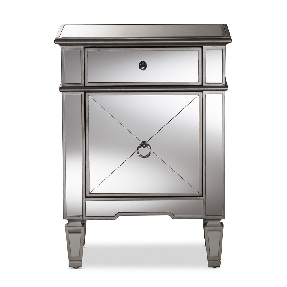 Baxton Studio - Claudia End Table in "Silver" Mirrored - RS2403 view 3