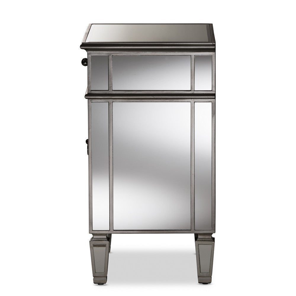 Baxton Studio - Claudia End Table in "Silver" Mirrored - RS2403 view 4