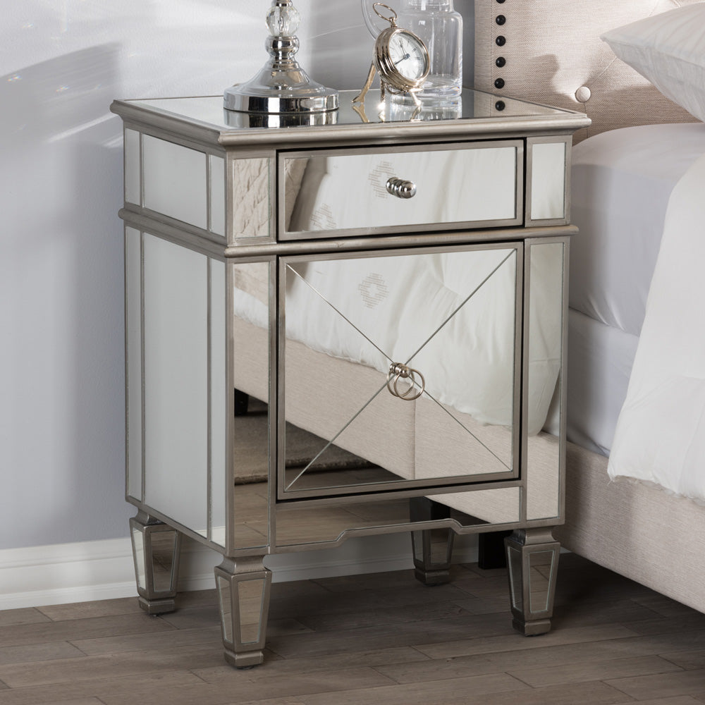 Baxton Studio - Claudia End Table in "Silver" Mirrored - RS2403 view 6