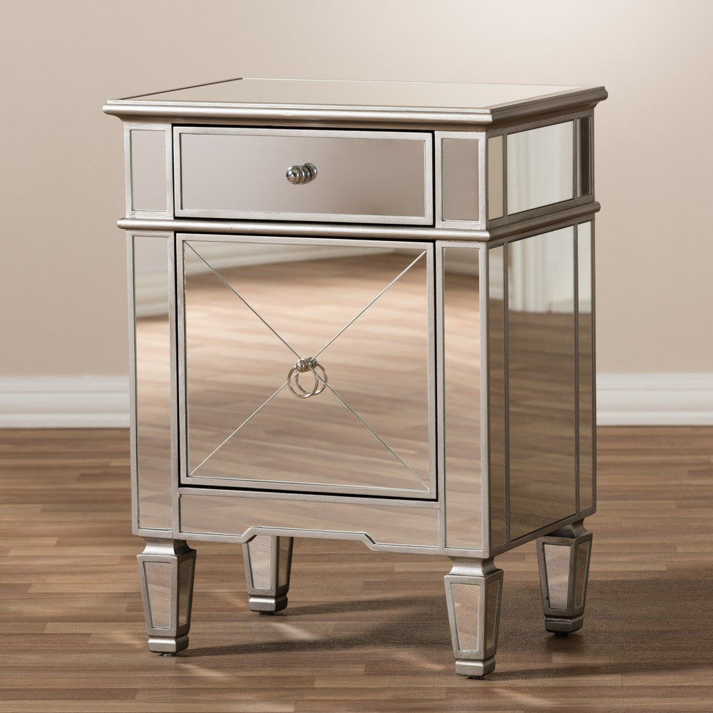 Baxton Studio - Claudia End Table in "Silver" Mirrored - RS2403 view 7