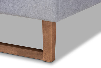 Baxton Studio - Claudia Full Size Bed - Claudia-Light Grey/Ash Walnut-Full view 6
