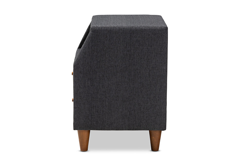 Baxton Studio - Claverie Nightstand - BBT3157-Dark Grey-NS view 4