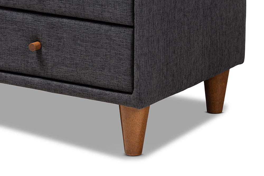 Baxton Studio - Claverie Nightstand - BBT3157-Dark Grey-NS view 7