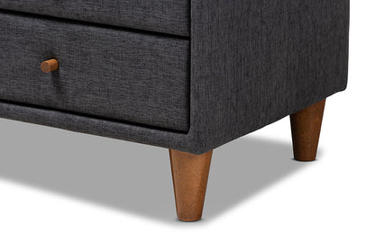 Baxton Studio - Claverie Nightstand - BBT3157-Dark Grey-NS view 7