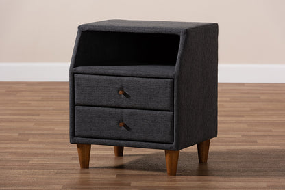 Baxton Studio - Claverie Nightstand - BBT3157-Dark Grey-NS view 8