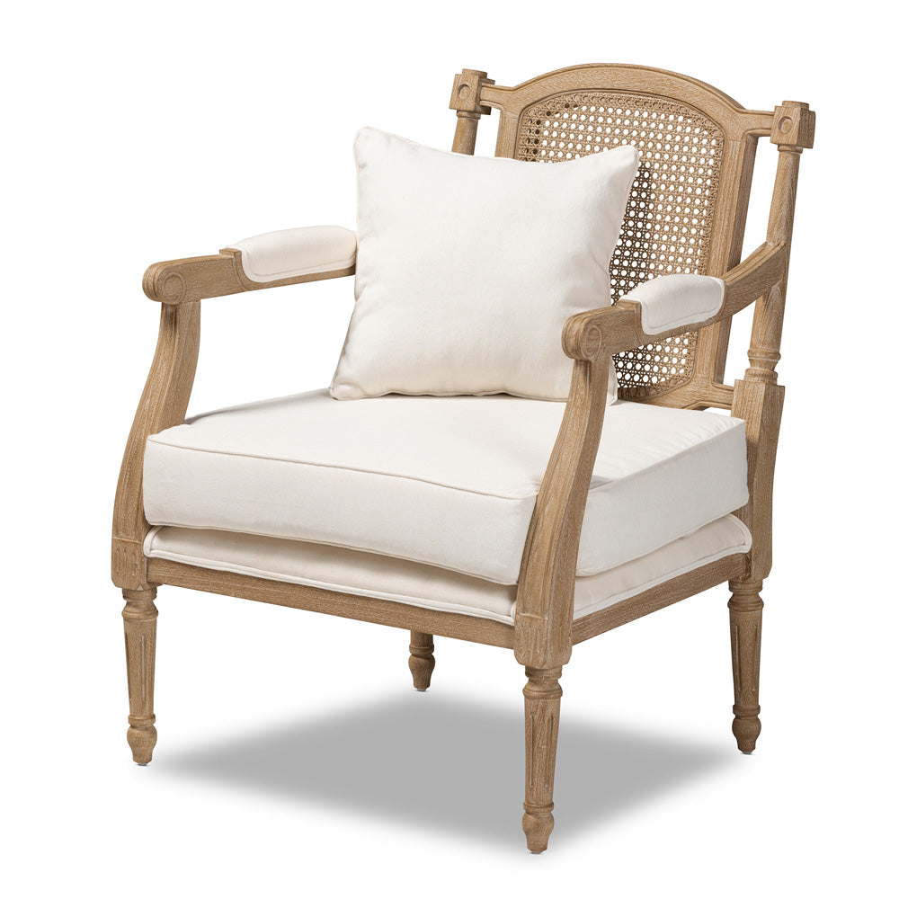 Baxton Studio - Clemence Chair in Ivory/Oak - ASS1037-CC view 1