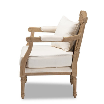 Baxton Studio - Clemence Chair in Ivory/Oak - ASS1037-CC view 3