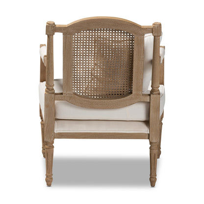 Baxton Studio - Clemence Chair in Ivory/Oak - ASS1037-CC view 4