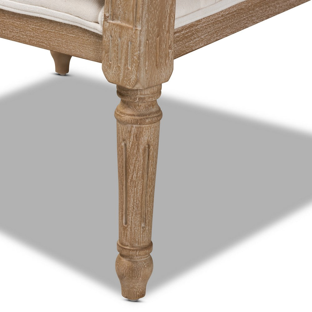 Baxton Studio - Clemence Chair in Ivory/Oak - ASS1037-CC view 7