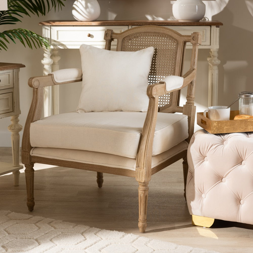 Baxton Studio - Clemence Chair in Ivory/Oak - ASS1037-CC view 8