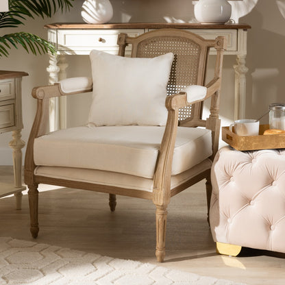 Baxton Studio - Clemence Chair in Ivory/Oak - ASS1037-CC view 8