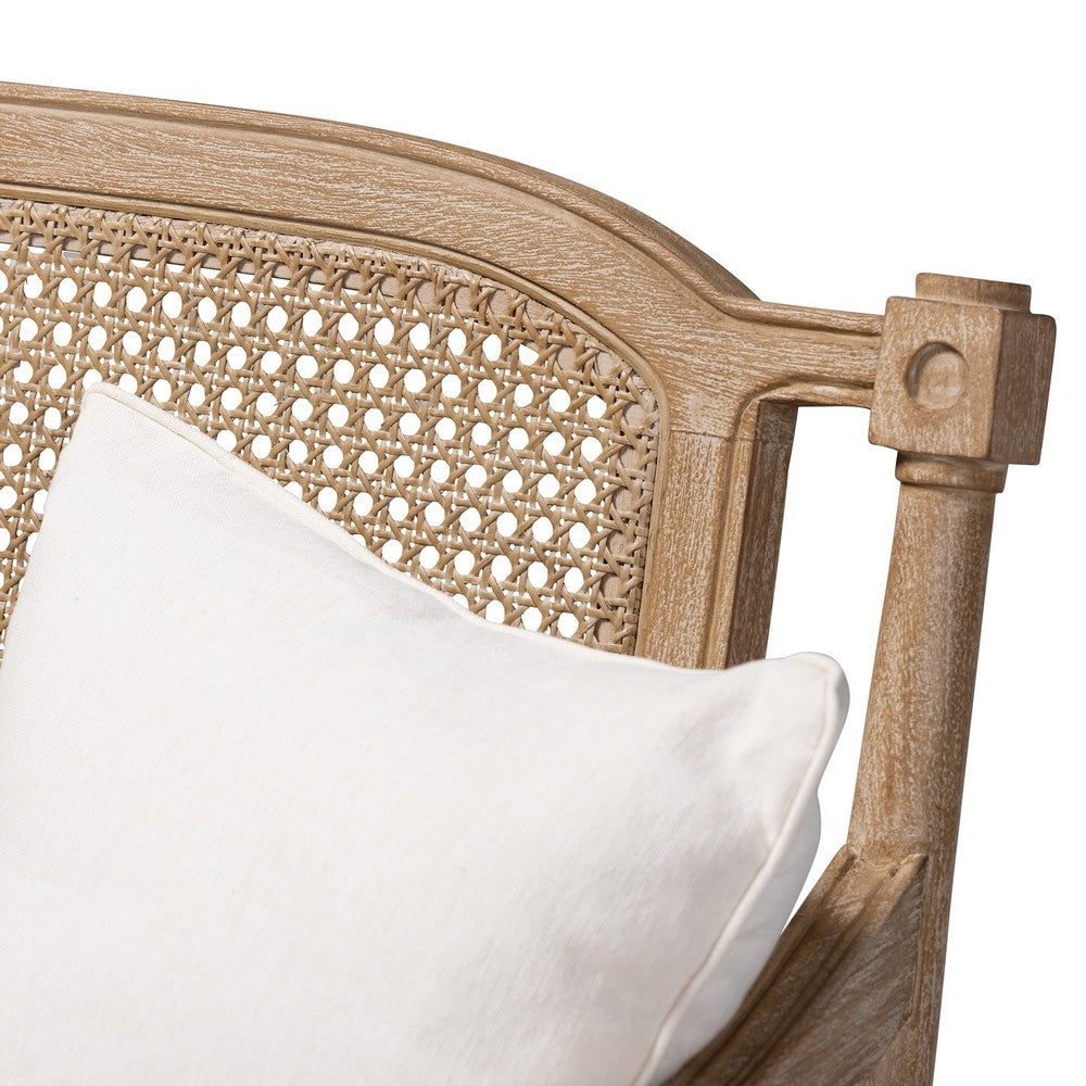 Baxton Studio - Clemence Loveseat in Ivory/Oak - ASS1038-LS view 5