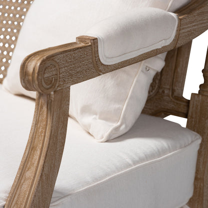 Baxton Studio - Clemence Loveseat in Ivory/Oak - ASS1038-LS view 6