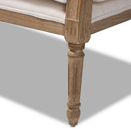 Baxton Studio - Clemence Loveseat in Ivory/Oak - ASS1038-LS view 7