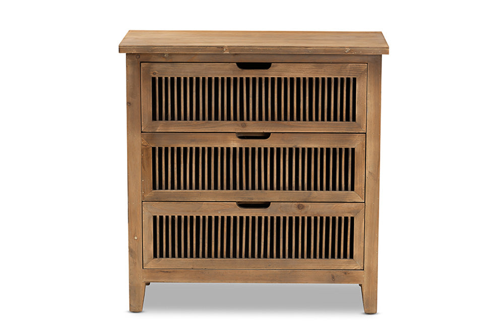 Baxton Studio - Clement Chest - LD19A007-Medium Oak-3DW-Cabinet view 3