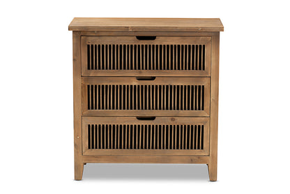 Baxton Studio - Clement Chest - LD19A007-Medium Oak-3DW-Cabinet view 3