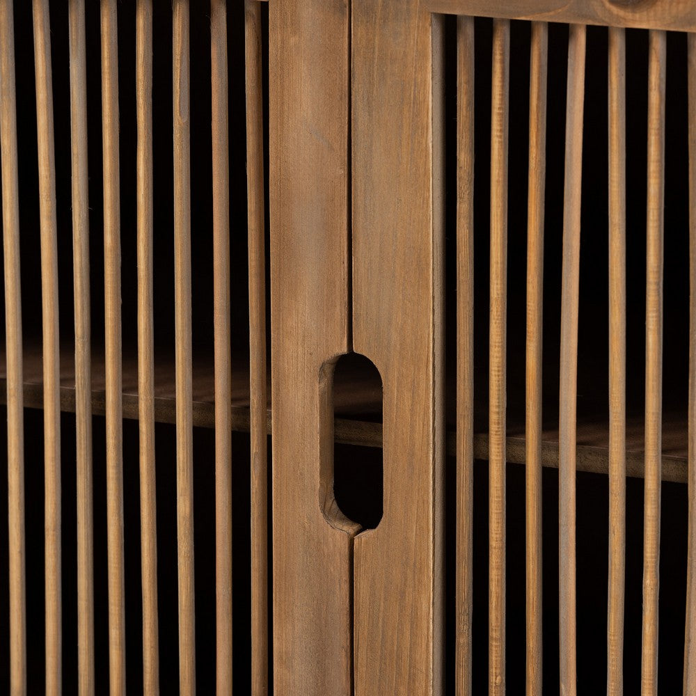 Baxton Studio - Clement Storage Cabinet in Brown - LD19A005-Medium Oak-Cabinet view 5