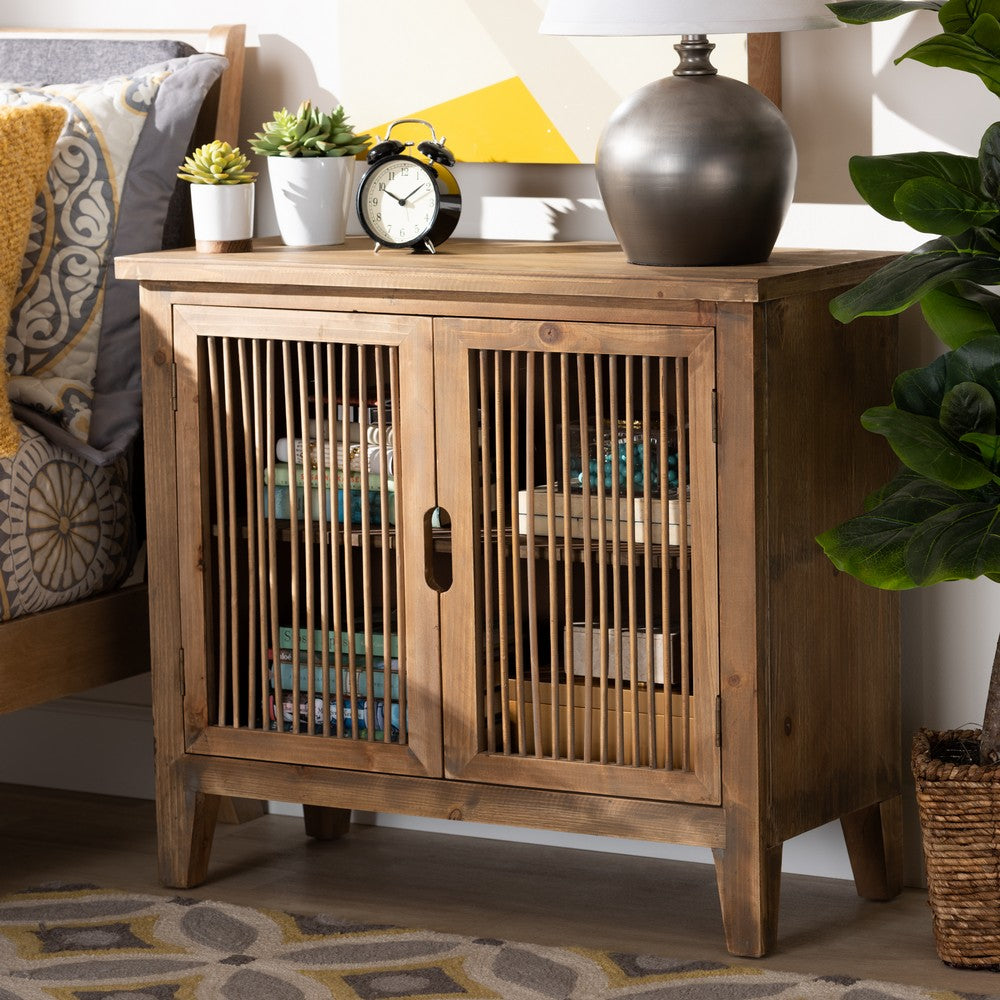 Baxton Studio - Clement Storage Cabinet in Brown - LD19A005-Medium Oak-Cabinet view 7