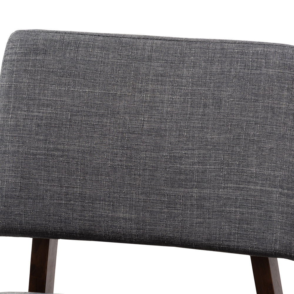 Baxton Studio - Colton Set of 2 Bar Stools in Gray/Walnut - Colton-Dark Grey-BS view 4