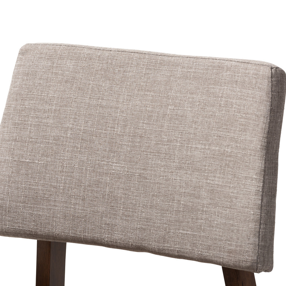 Baxton Studio - Colton Set of 2 Bar Stools in Light Gray/Walnut - Colton-Light Grey-BS view 4