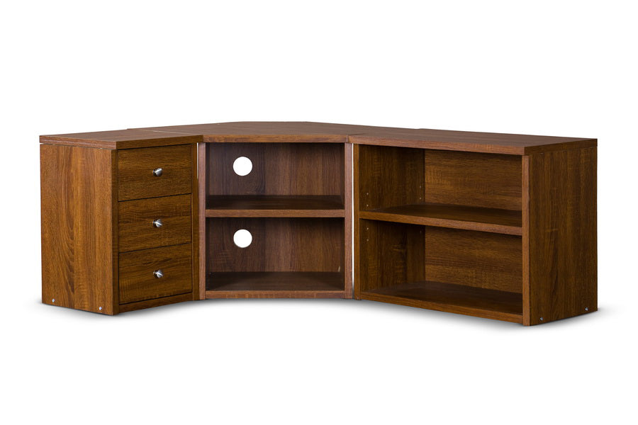 Baxton Studio - Commodore TV Stand in Brown  - TV-032-Oak view 2