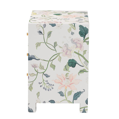 Baxton Studio - Connery End Table in Multicolor/White - JY25A010-Floral Printed Canvas-Wooden-ET view 4