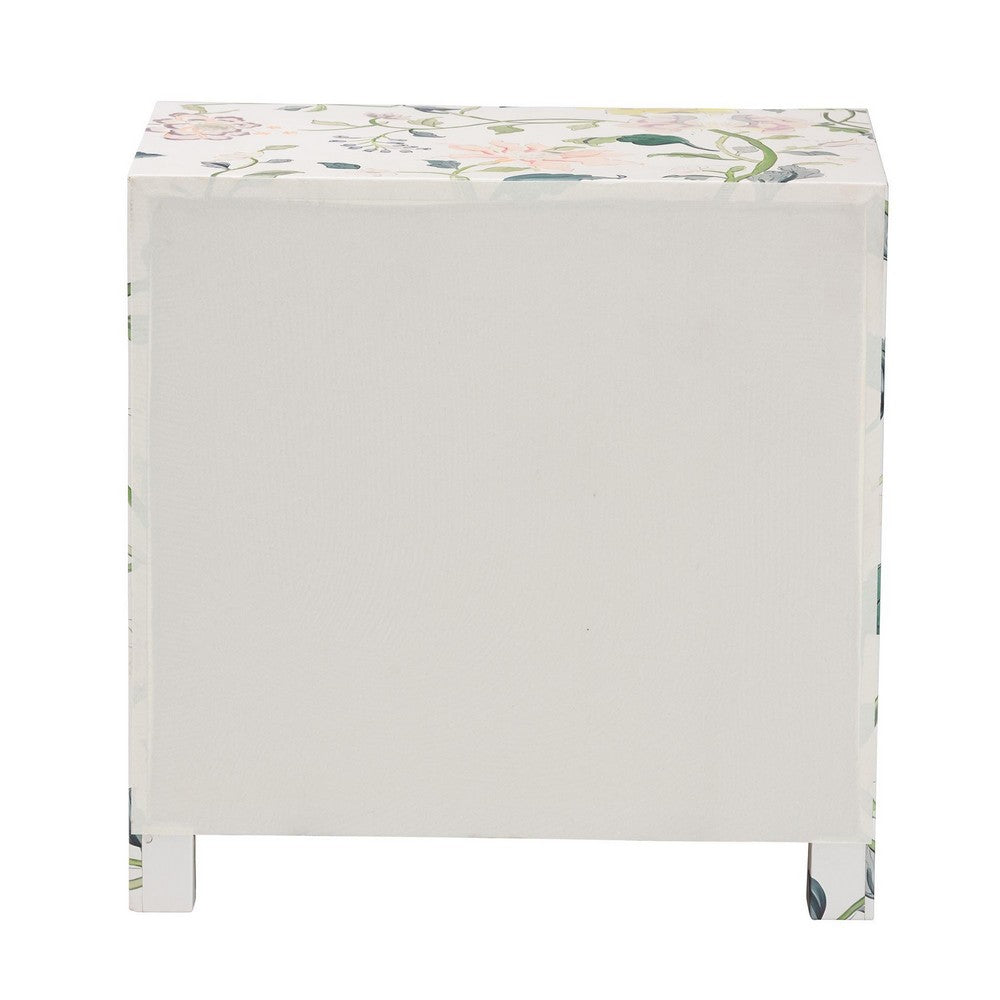 Baxton Studio - Connery End Table in Multicolor/White - JY25A010-Floral Printed Canvas-Wooden-ET view 5