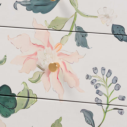 Baxton Studio - Connery End Table in Multicolor/White - JY25A010-Floral Printed Canvas-Wooden-ET view 6