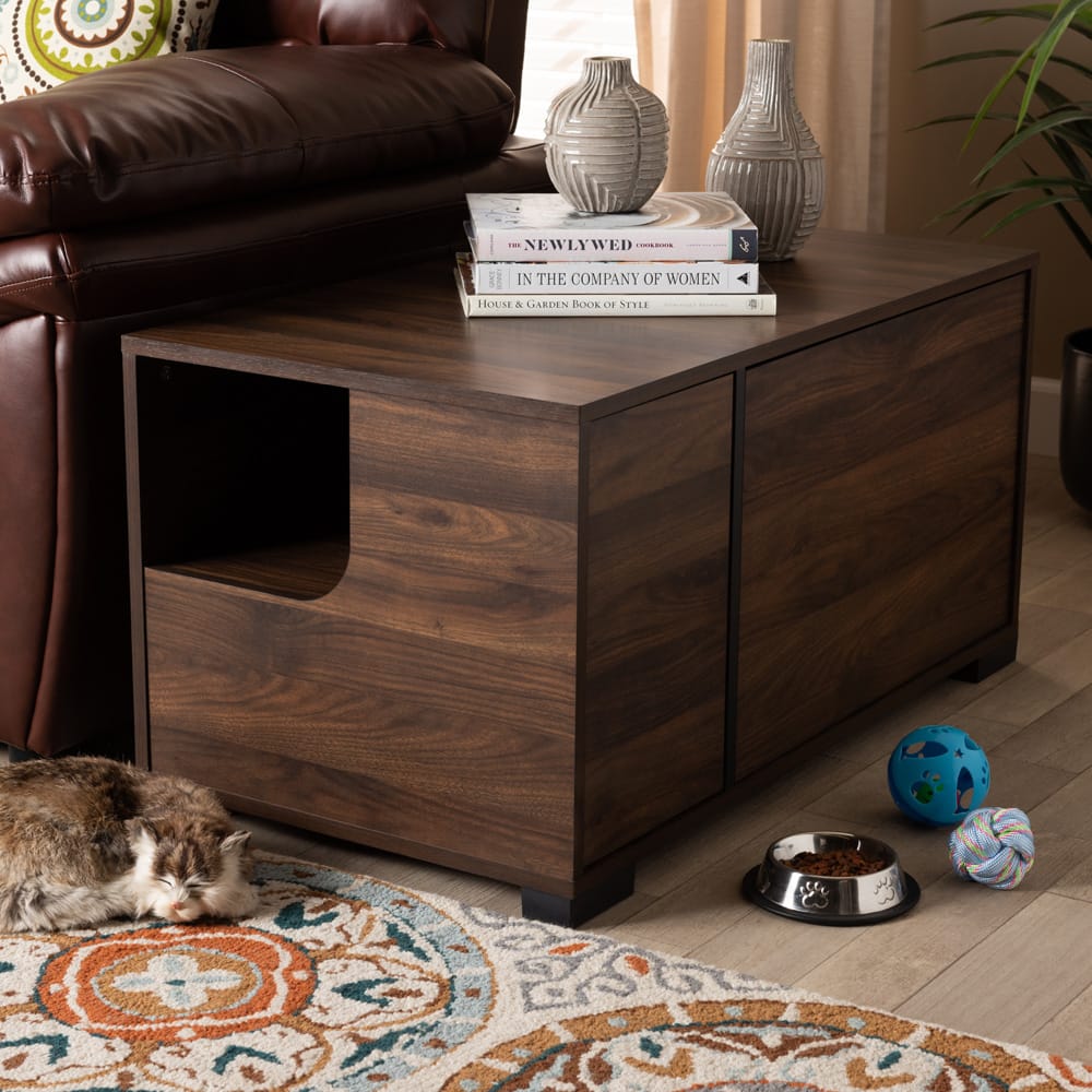 Baxton Studio - ConNor Cat House in Brown - SECHC150110WI-Columbia-Cat House view 6