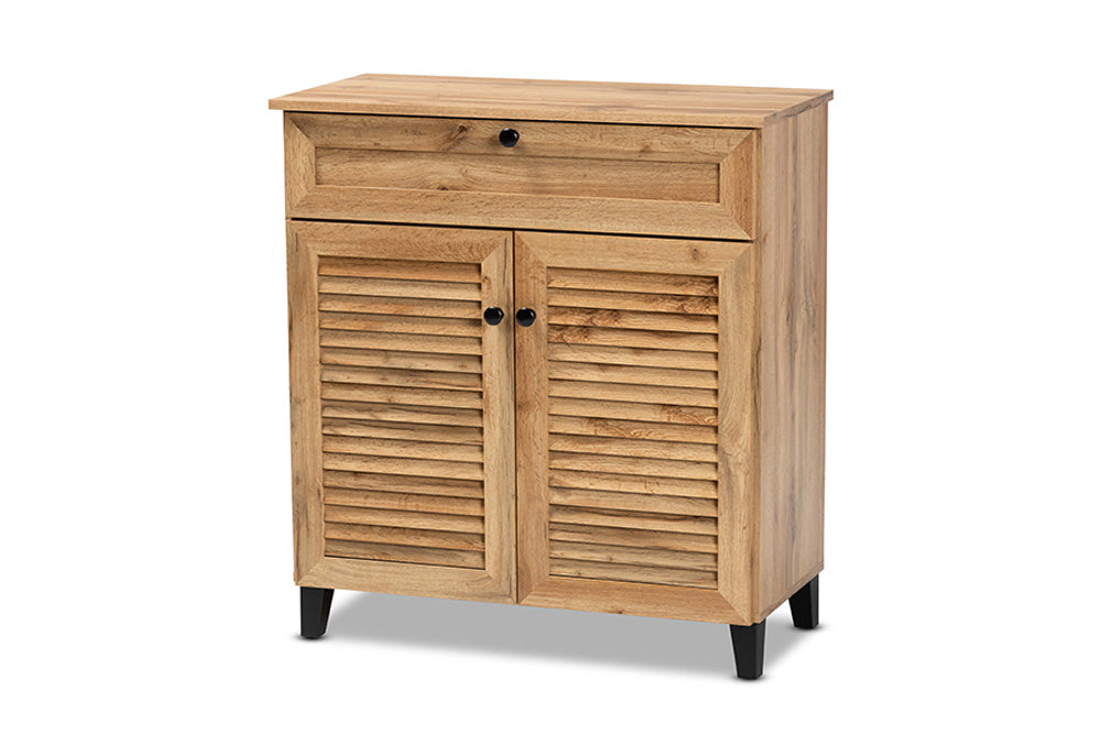 Baxton Studio - Coolidge Shoe Cabinet - FP-02LV-Wotan Oak view 1