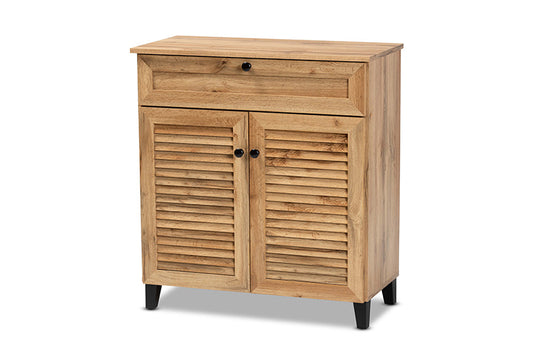 Baxton Studio - Coolidge Shoe Cabinet - FP-02LV-Wotan Oak view 1