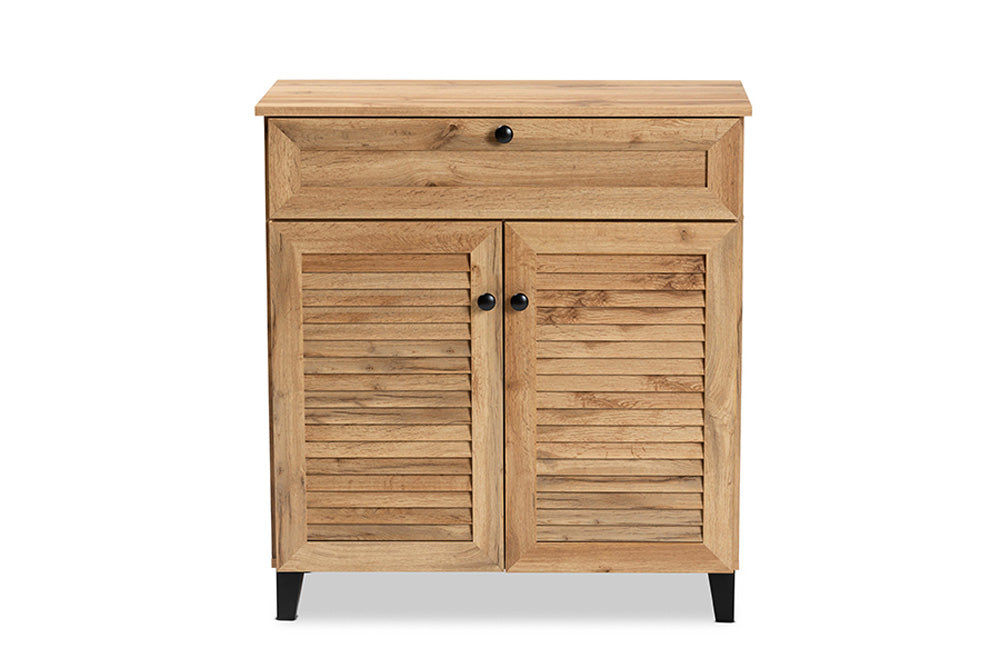 Baxton Studio - Coolidge Shoe Cabinet - FP-02LV-Wotan Oak view 3