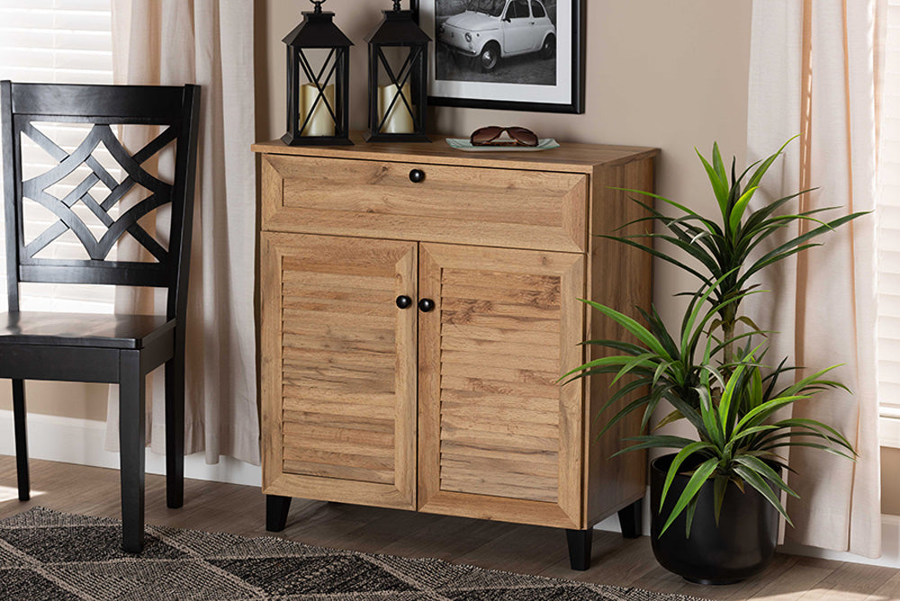 Baxton Studio - Coolidge Shoe Cabinet - FP-02LV-Wotan Oak view 5