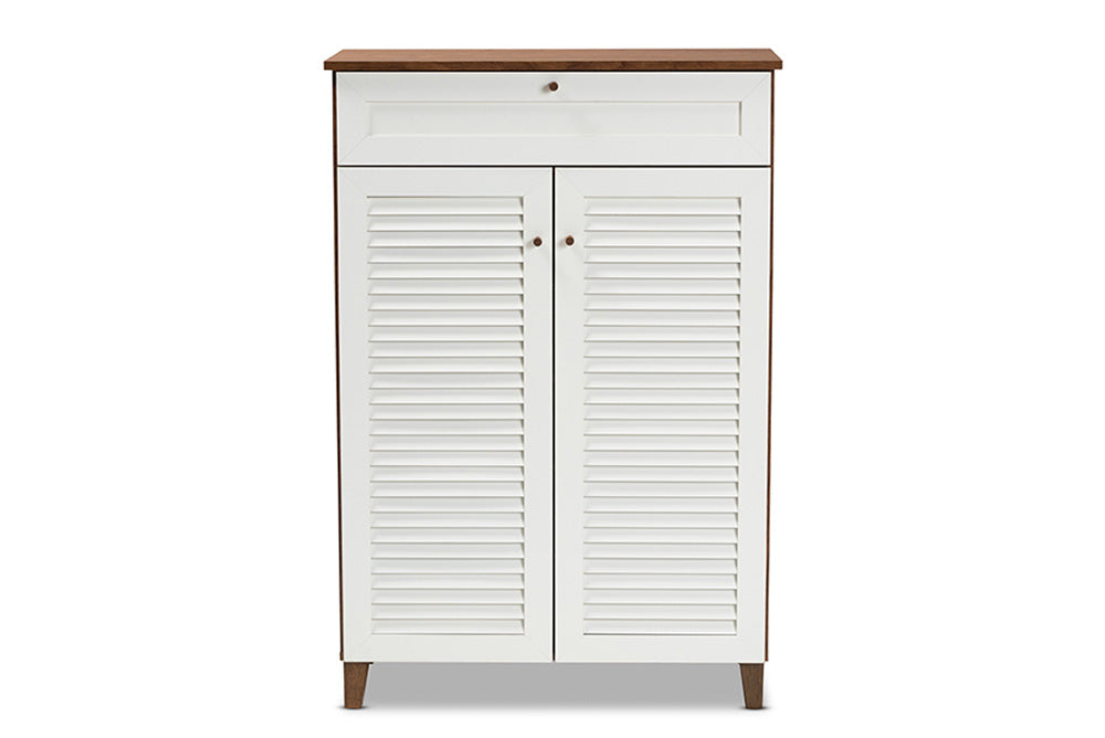 Baxton Studio - Coolidge Shoe Cabinet - FP-03LV-Walnut/White view 3