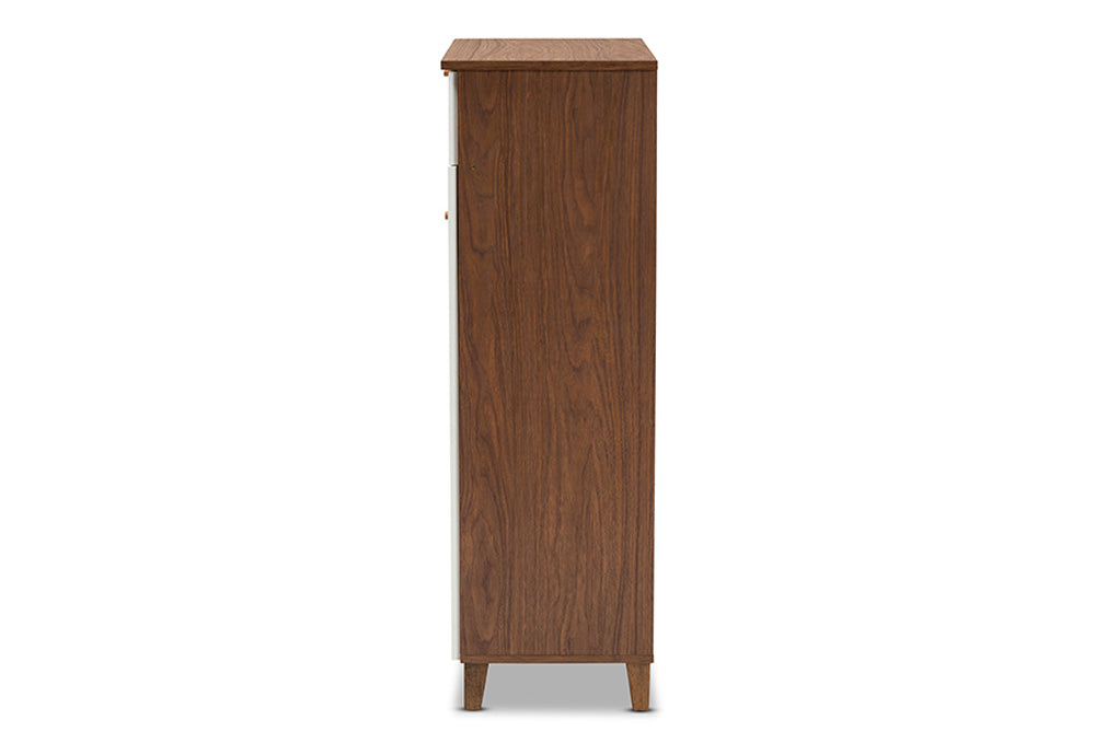 Baxton Studio - Coolidge Shoe Cabinet - FP-03LV-Walnut/White view 4