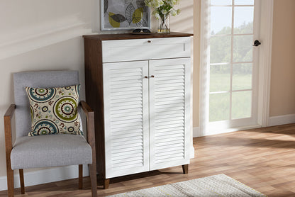 Baxton Studio - Coolidge Shoe Cabinet - FP-03LV-Walnut/White view 5