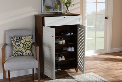 Baxton Studio - Coolidge Shoe Cabinet - FP-03LV-Walnut/White view 8