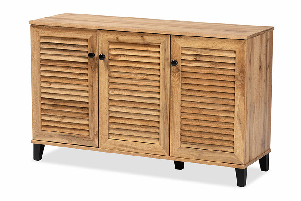Baxton Studio - Coolidge Shoe Cabinet - FP-04LV-Wotan Oak view 1