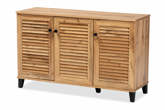 Baxton Studio - Coolidge Shoe Cabinet - FP-04LV-Wotan Oak view 1